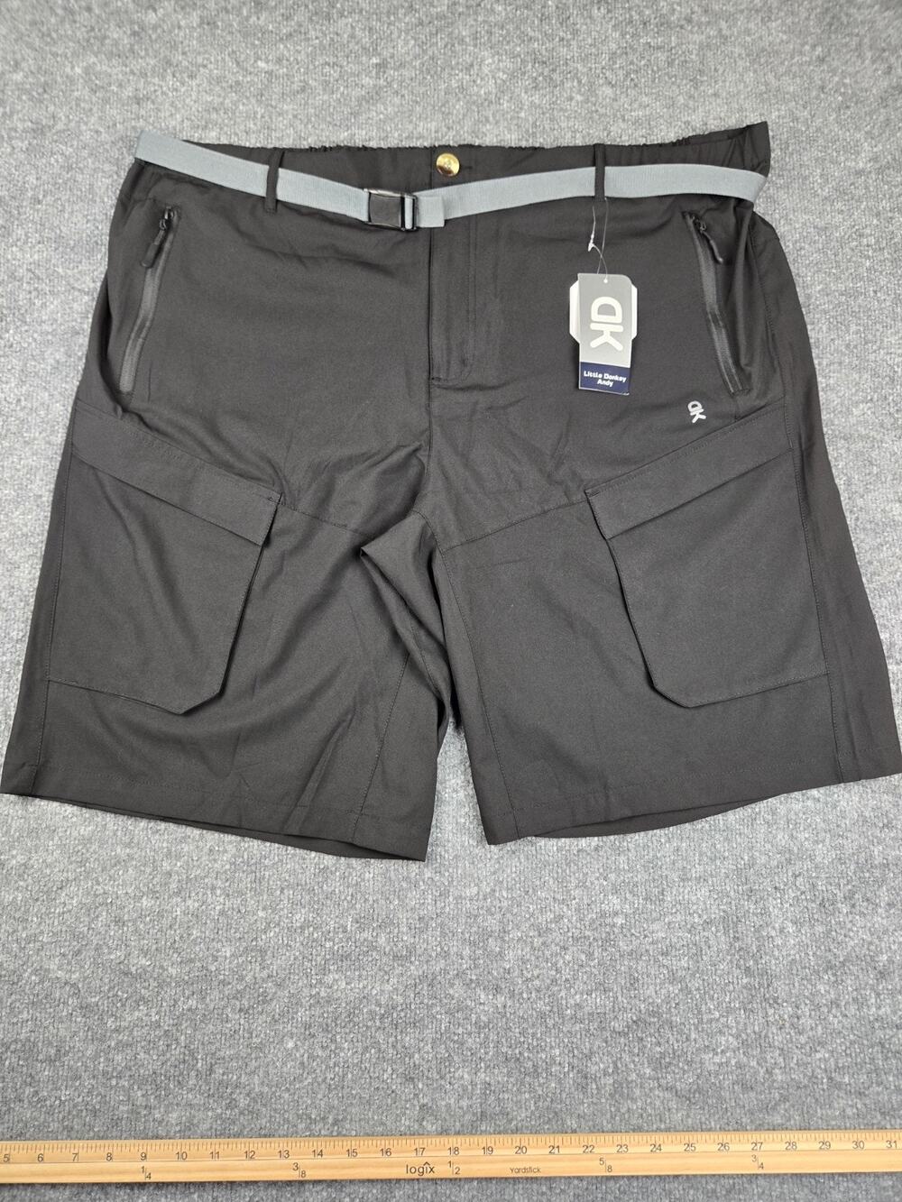 Little Donkey Andy Mens 3XL Hiking Cargo Shorts Black Quick Dry Stretch NWT #968
